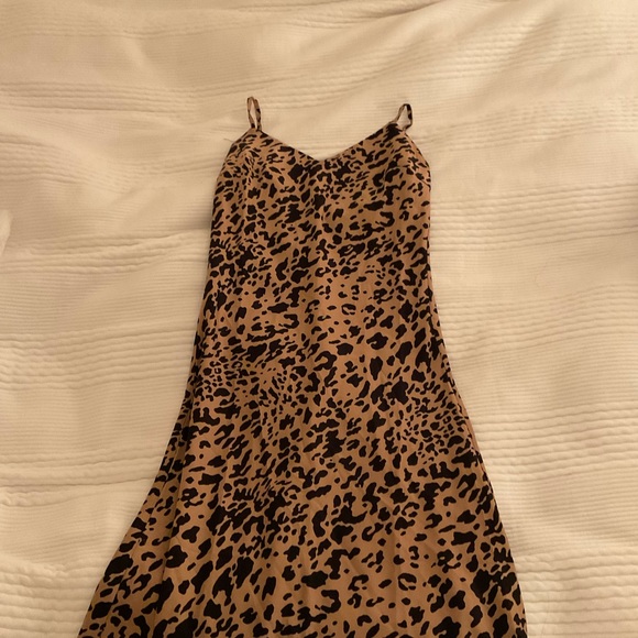 Cheetah Print Midi Silk Dress - Picture 2 of 3
